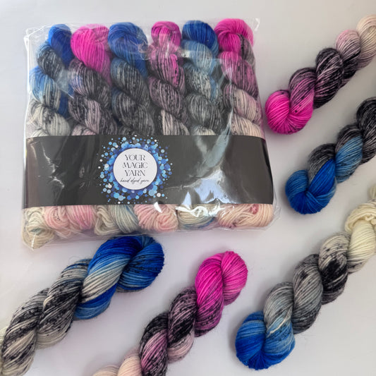 Blue and pink - Set of Mini Skeins